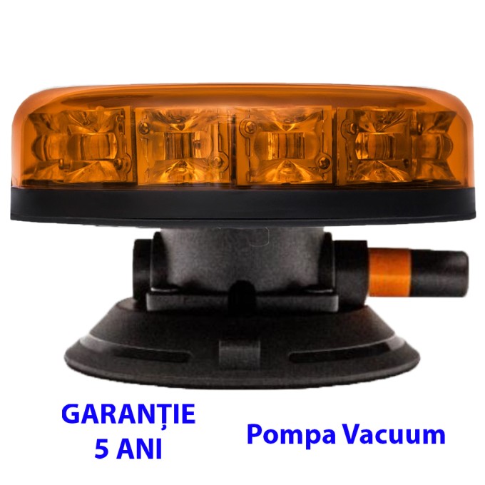 Girofar LED prindere vacuum aerodinamic 12-24V 12 LED-uri de 3W - 5 ani Garantie